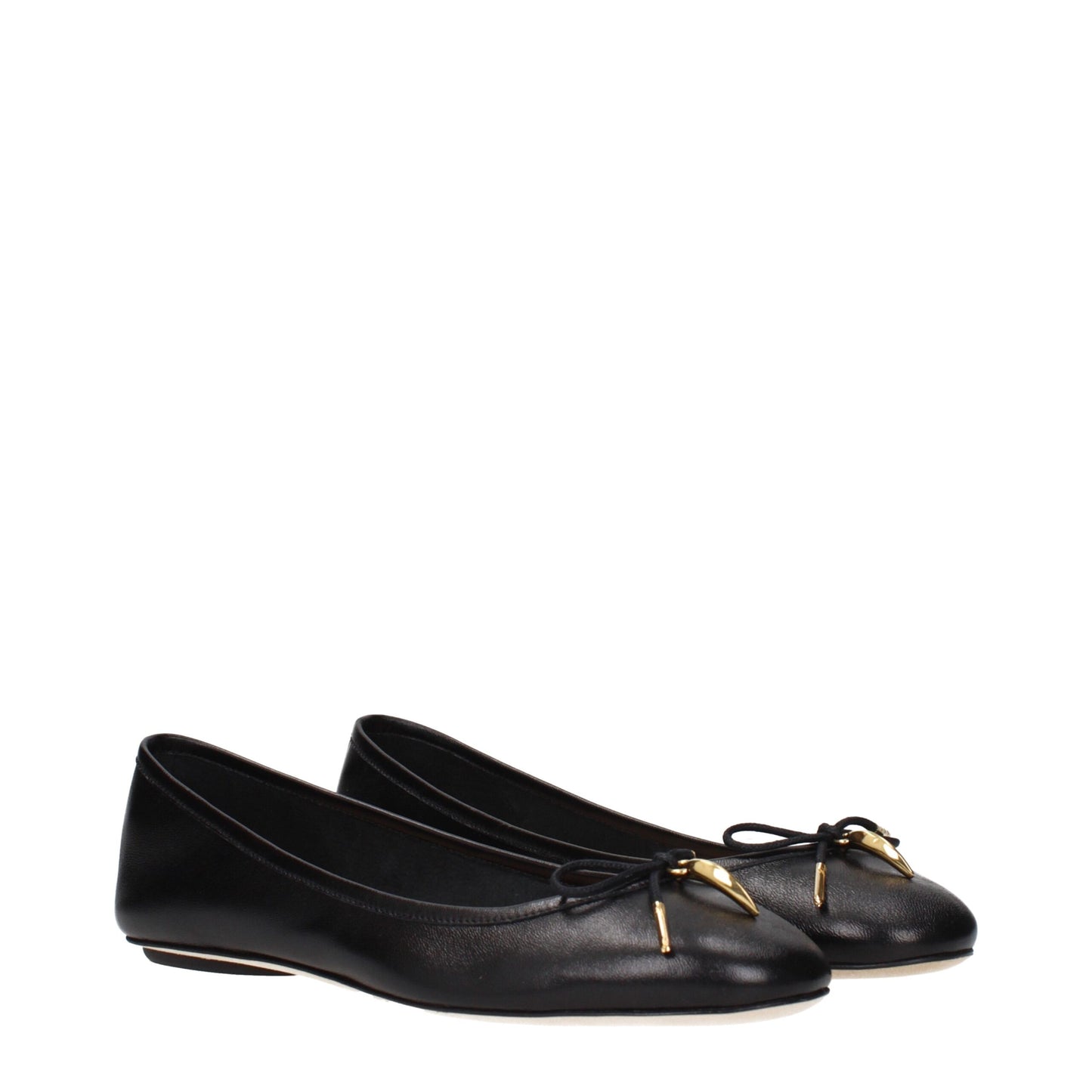 Black Leather Ballet Flats