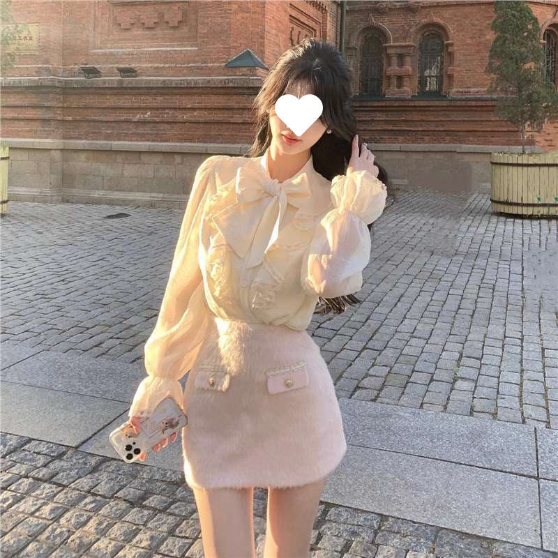 Short Coat Shirt High Waist Short Skirt Elegant Socialite Two-piece Suit