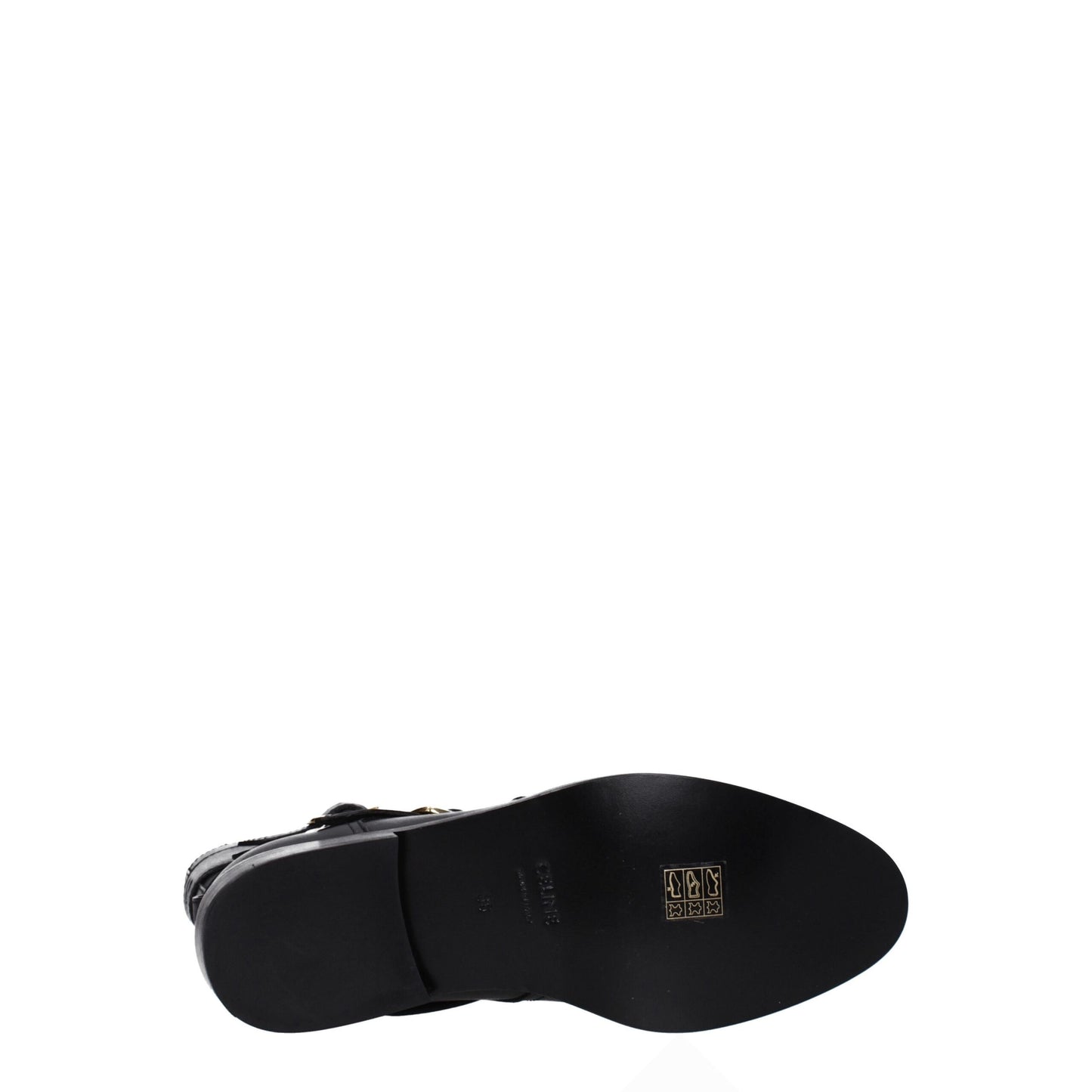 أحذية مسطحة من الجلد الأسود