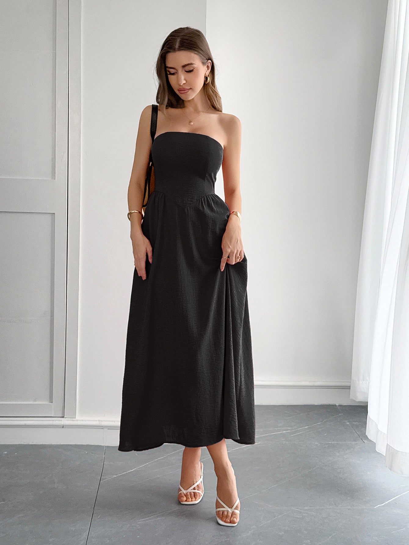 Women's High Waist Tube Top Dress