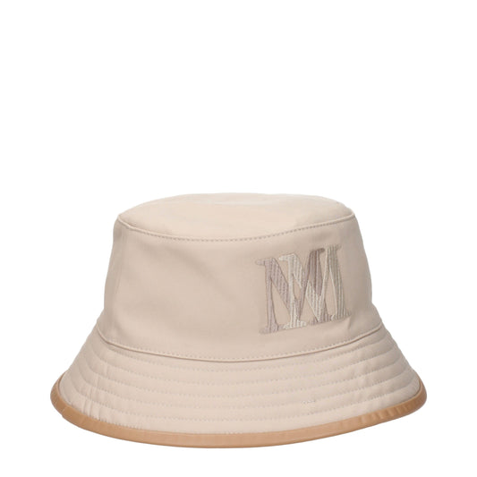Beige Cotton Bucket Hats