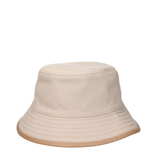 Beige Cotton Bucket Hats