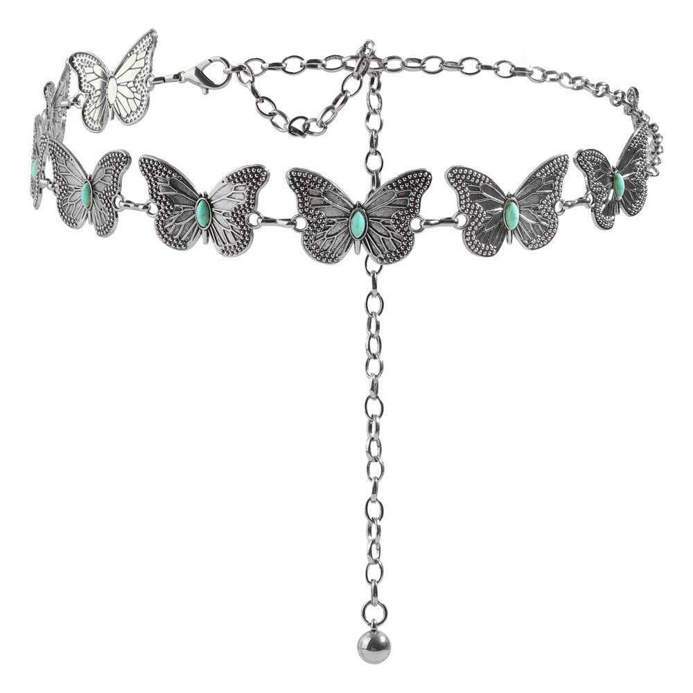 Metal Butterfly Shape Waist Simple Chain