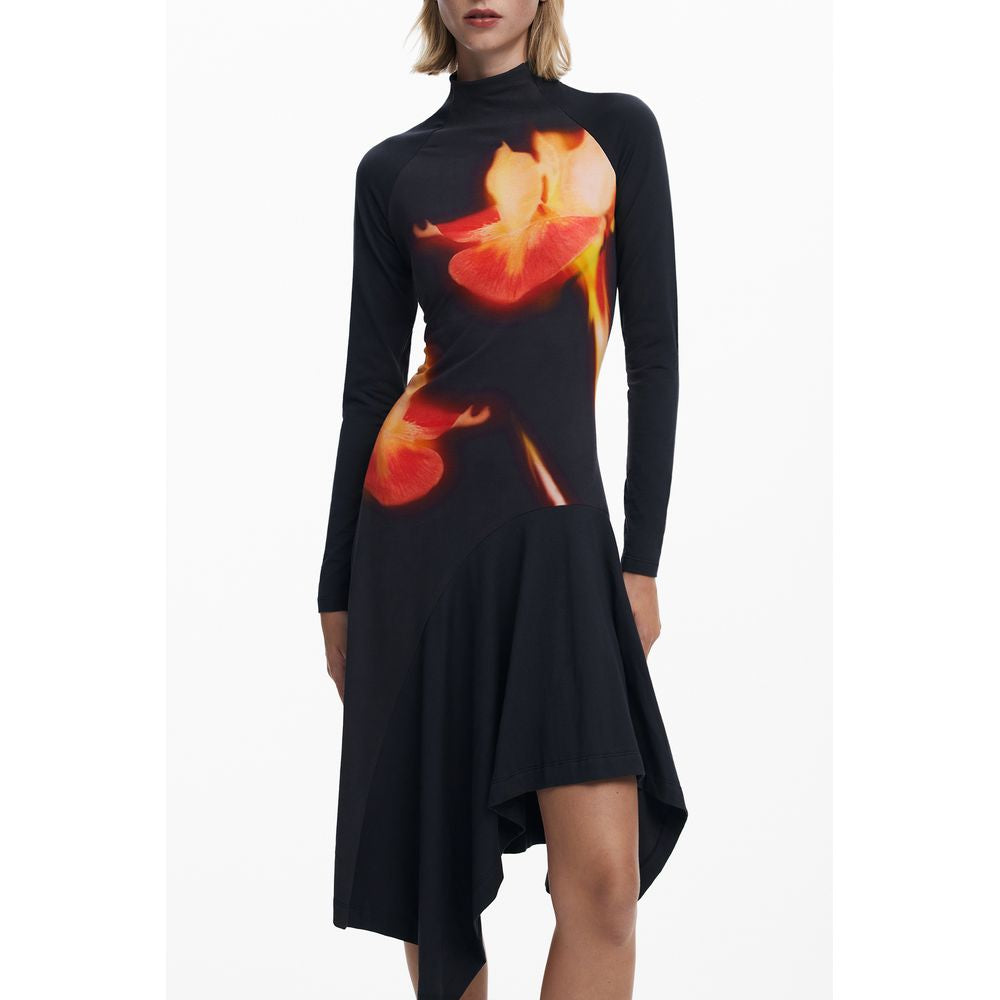 Vestido de algodón negro para mujer