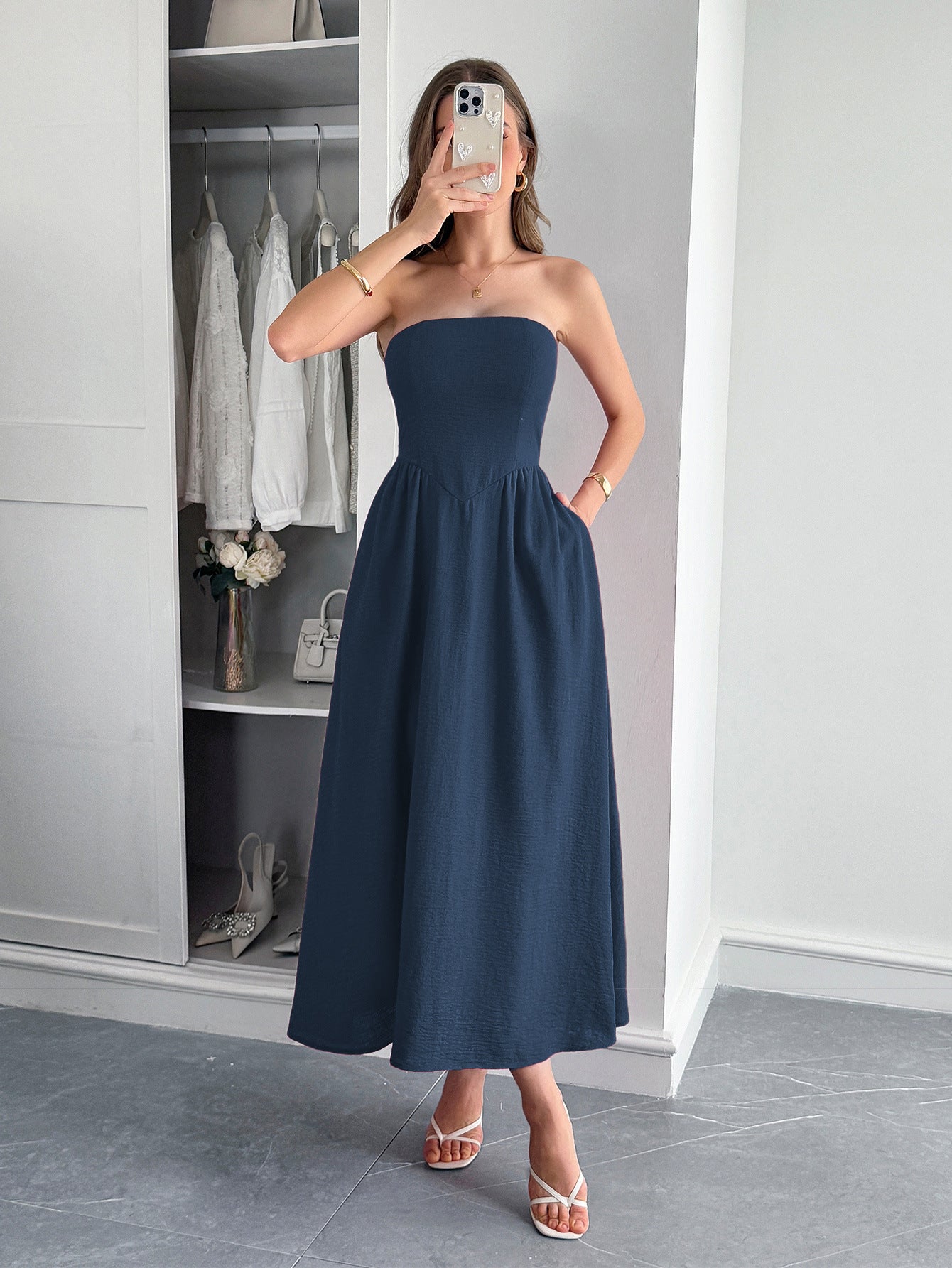 Women's High Waist Tube Top Dress