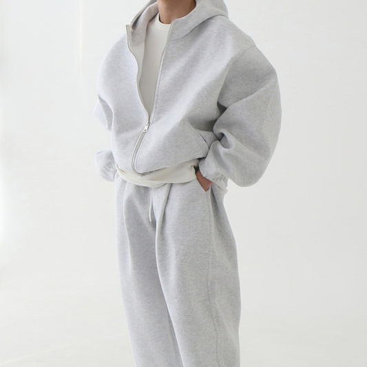 Autumn Double-Zipper Lazy-Style Hoodie Set