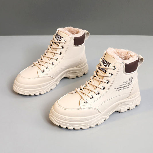 High-top Women's Shoes Cotton-padded Shoes With Velvet Warm