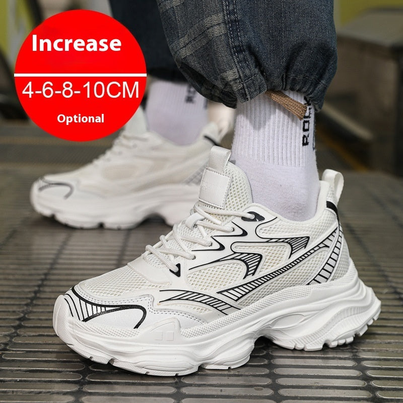 Casual Breathable Clunky Sneakers Platform Height Increasing Shoes