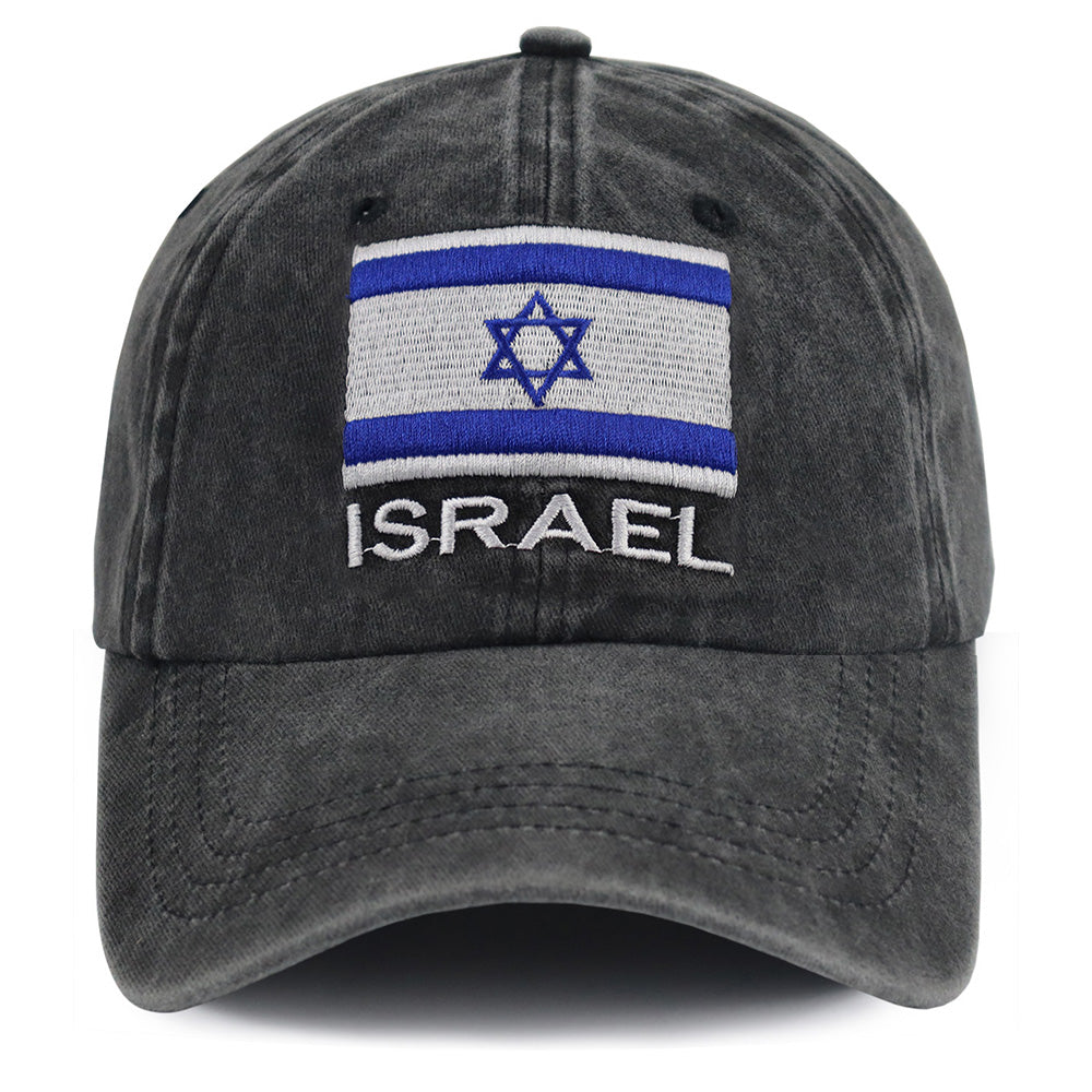 Israel Hats For Men Women, Adjustable Embroidered Cotton Israel Flag Baseball Cap