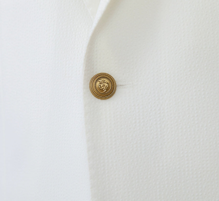 Seersucker All-match Single-breasted Slim-fitting Suit