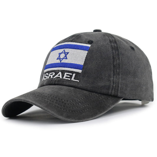 Israel Hats For Men Women, Adjustable Embroidered Cotton Israel Flag Baseball Cap
