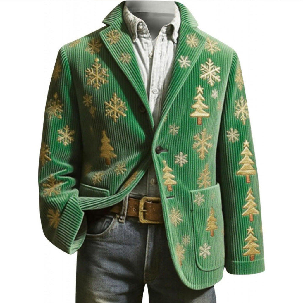 Notched-collar Christmas Plaid Autumnwinter Coat