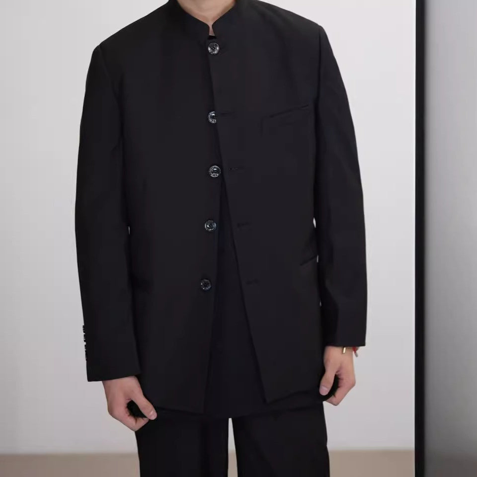 Mens Korean-style Casual Suit Stylish Chinese-style Suit Jacket