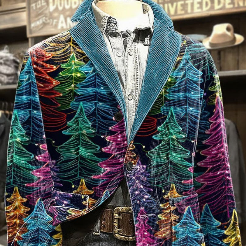 Notched-collar Christmas Plaid Autumnwinter Coat