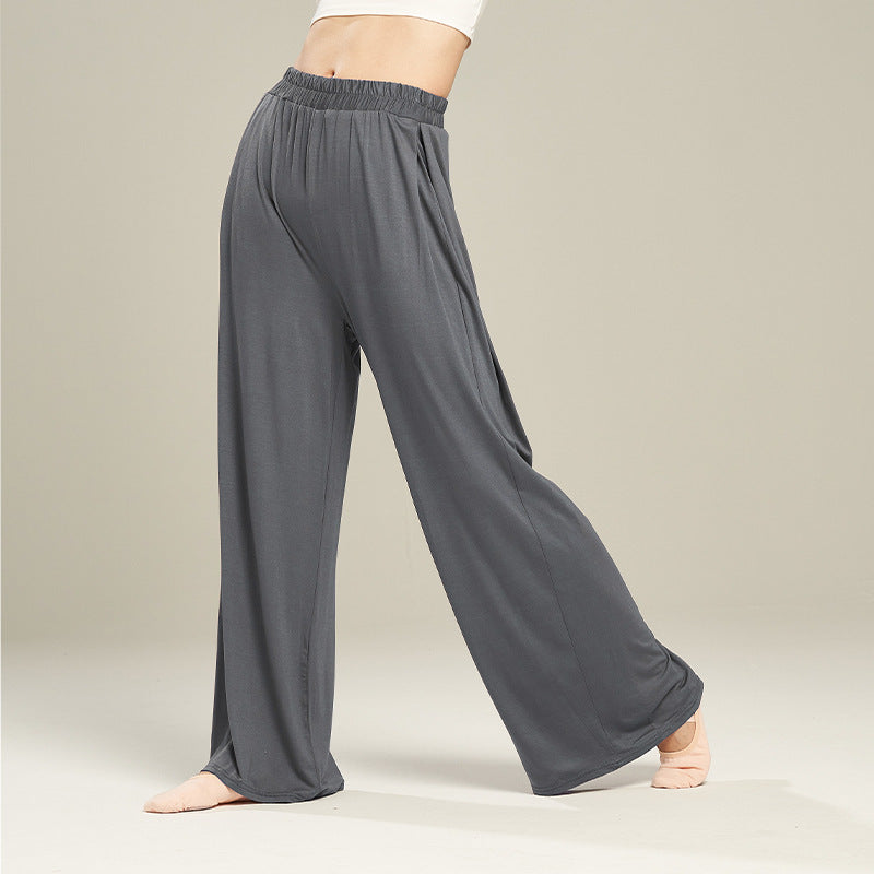 Women's Solid Color High Waist Stretch Modal Cloud Wide Leg Pants