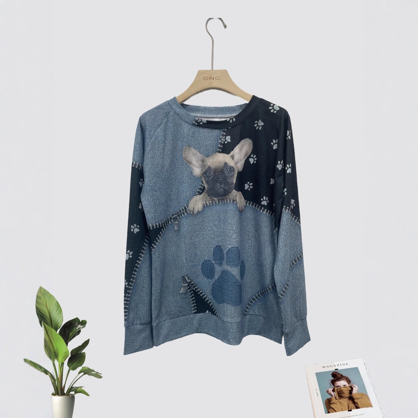 Women's Casual Christmas Digital Printing Sweater