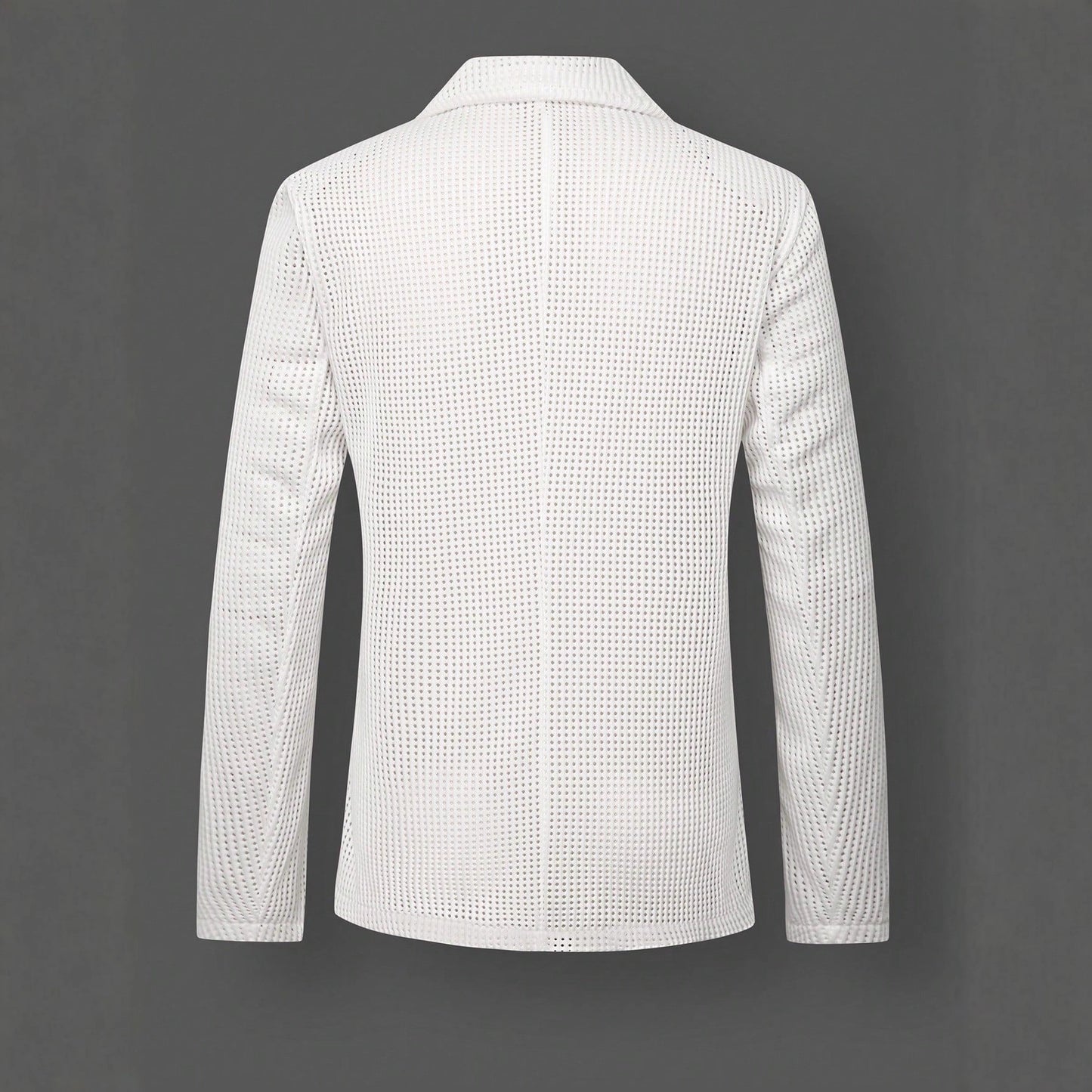 Mens Solid Color Loose Fit White Suit Casual Jacket