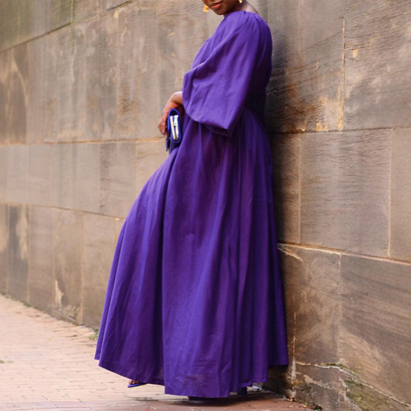 Fashion Solid Color Elegant Plus Size Dress