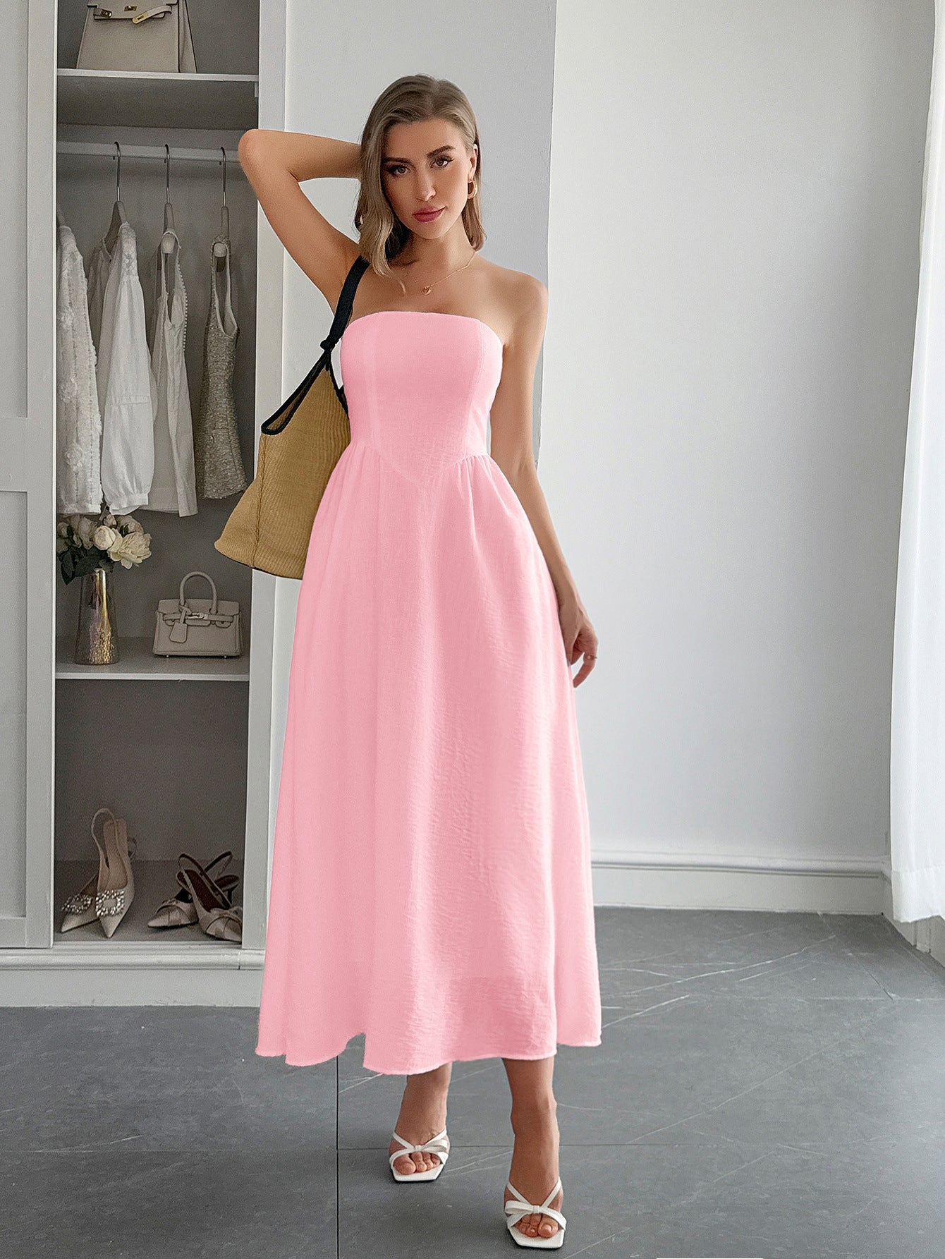 Women's High Waist Tube Top Dress