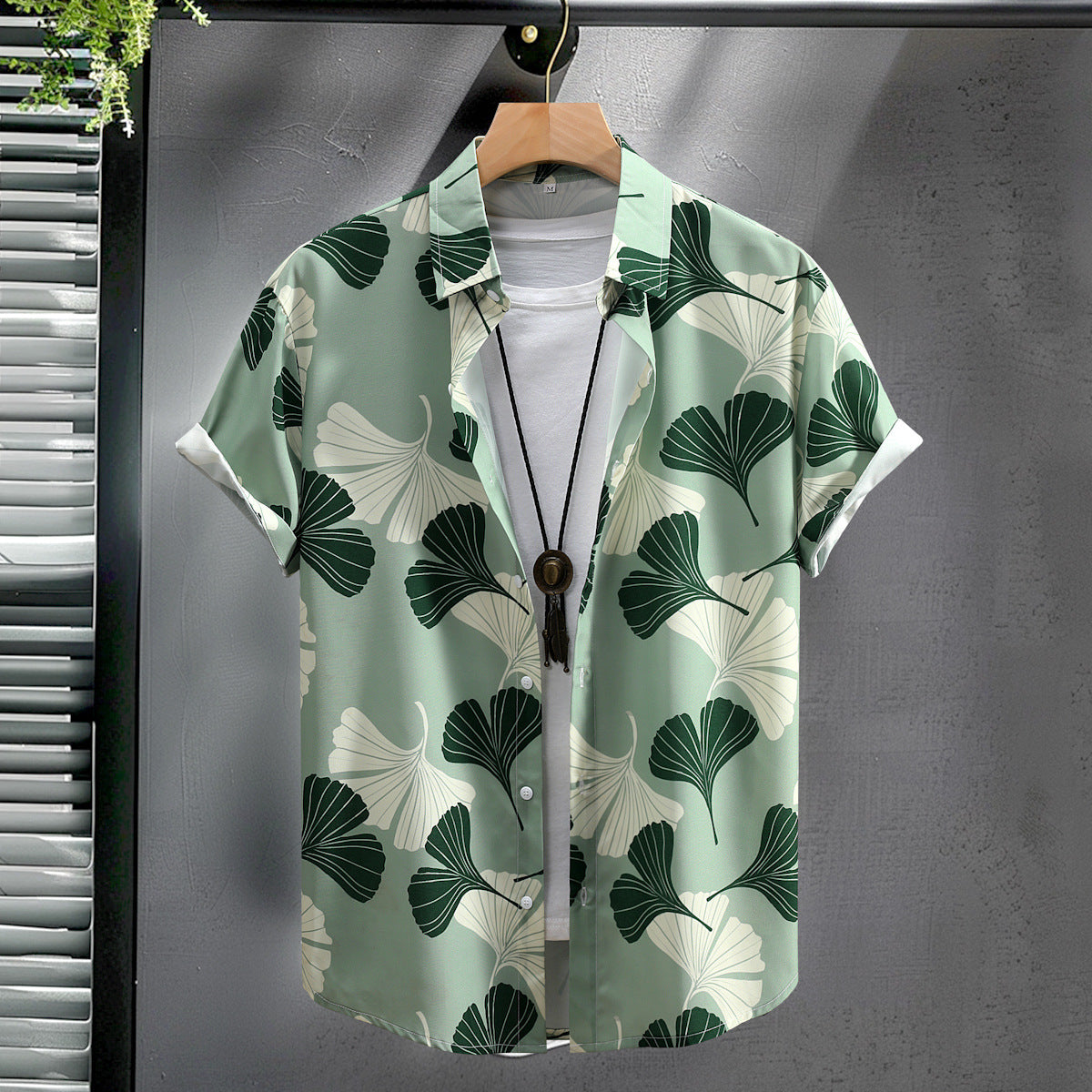 Mens Digital-Print Short-Sleeve Shirt