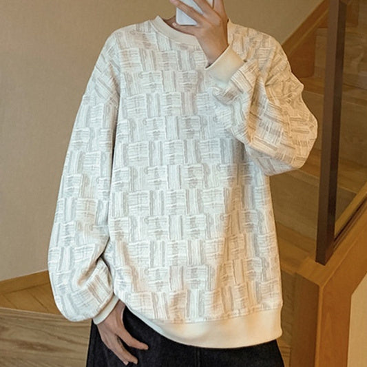 Mens Loose-fitting Crew-neck Hoodie