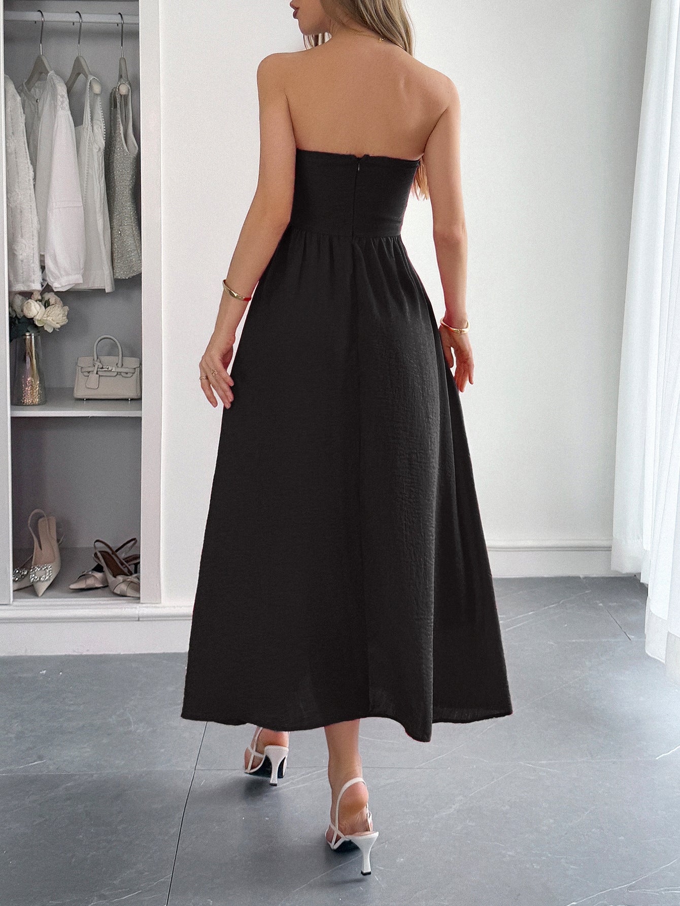 Women's High Waist Tube Top Dress