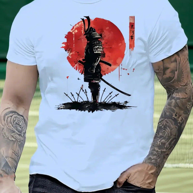 Color-Block Fashion 3D-Printed Summer Mens T-Shirt